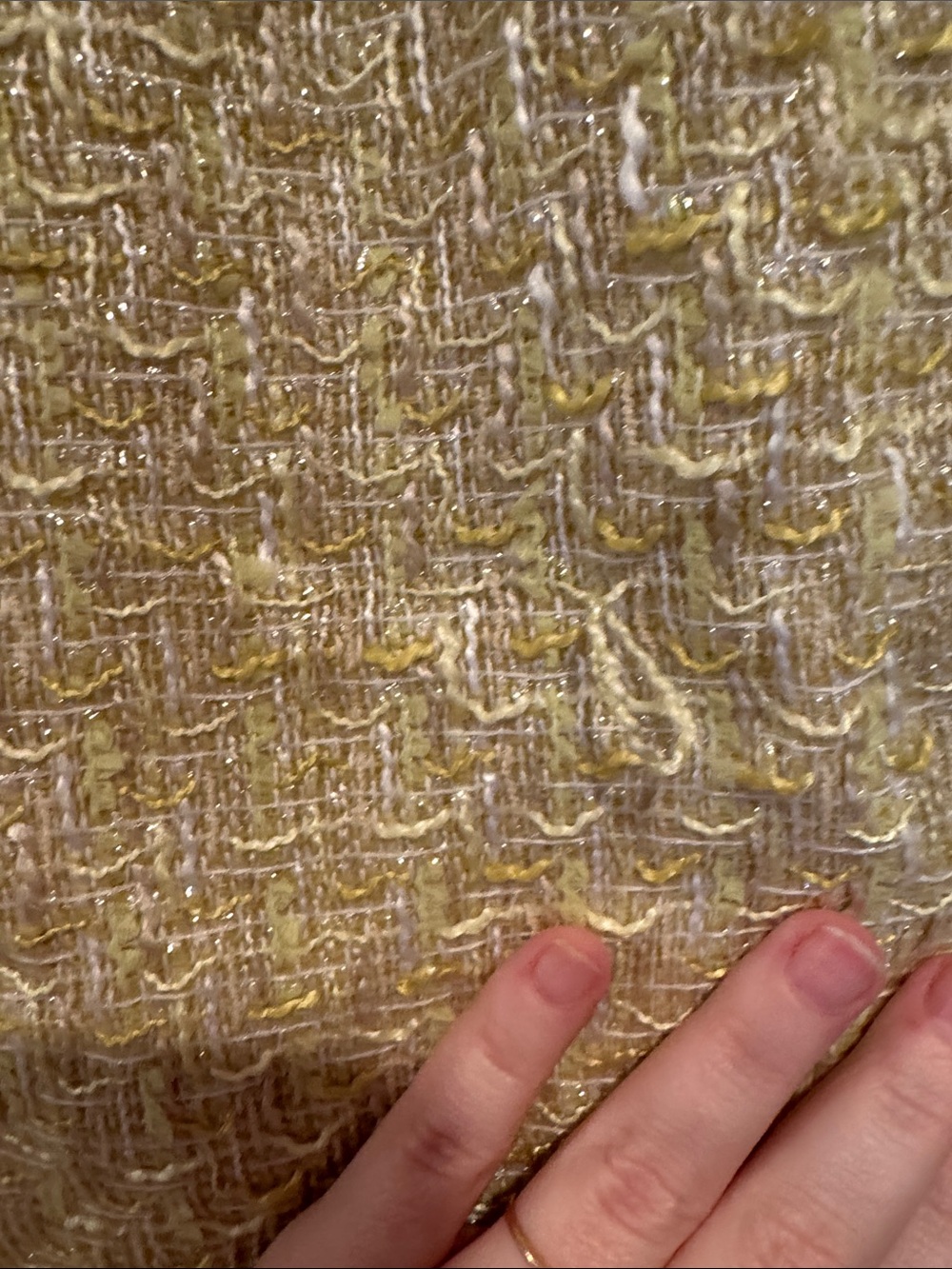 House of Harlow 1960 Pale Yellow Tweed Button-Front Mini Skirt - Picture 8 of 8
